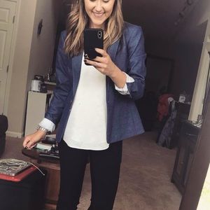 Denim blue fitted Express blazer